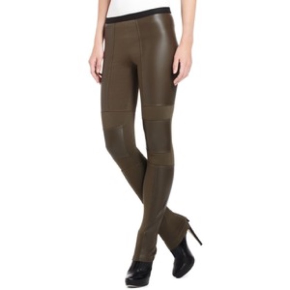 BCBG MAXAZRIA Chase Faux Leather Blocked legging - Picture 1 of 4